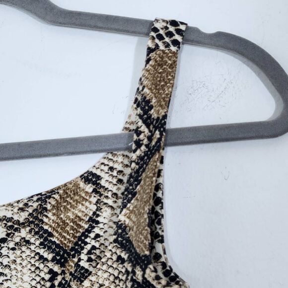Salty by Andie Snakeskin Print Cropped Tank Top Size Small Snakeskin Fitted Tank - Picture 3 of 9